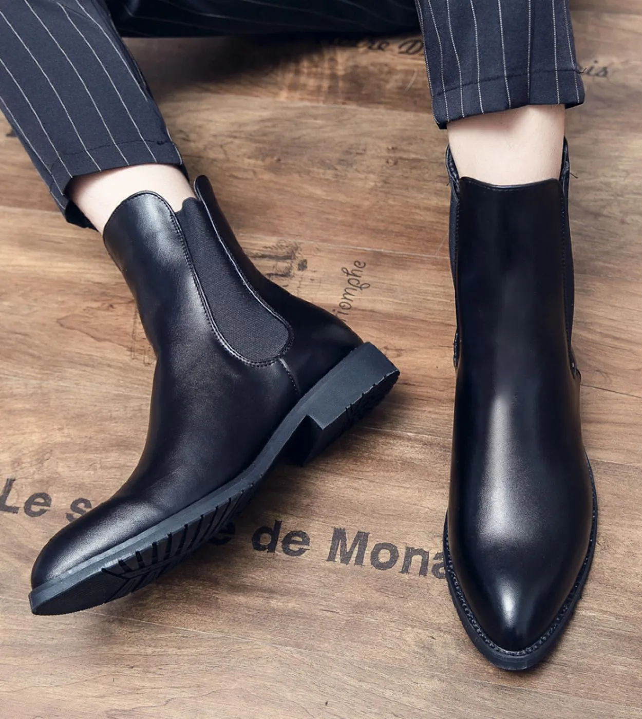 Stivaletti Chelsea neri Stivaletti da uomo daffari Spedizione gratuita Slip On Stivali vintage con punta tonda Taglia 38 48 Bot