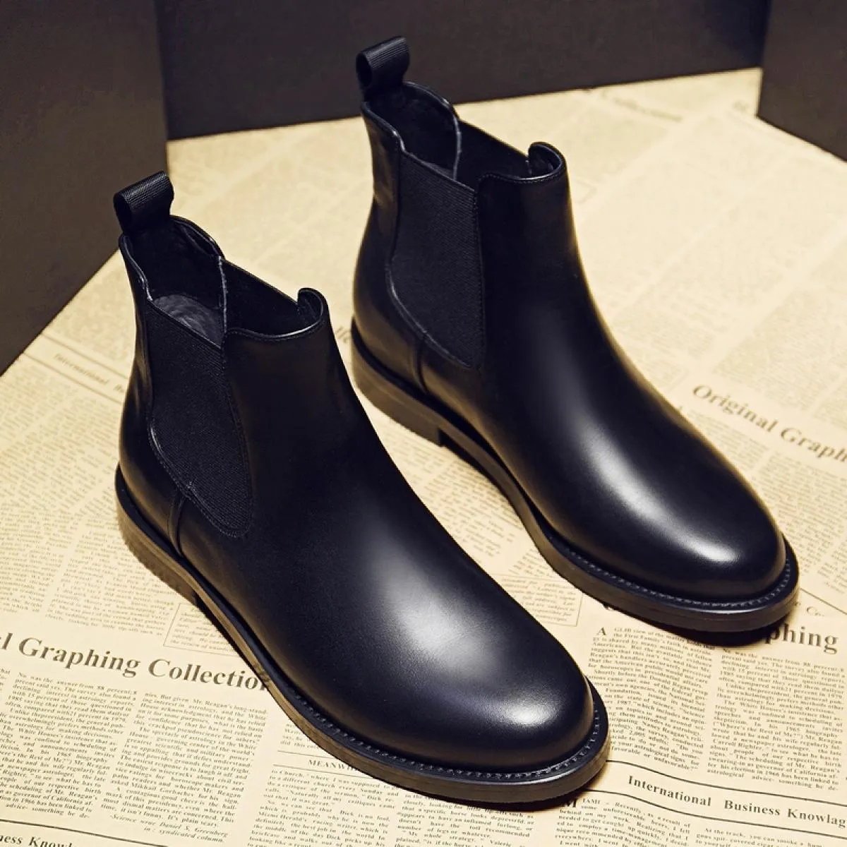 Stivaletti Chelsea per il tempo libero da donna stile inglese Scarpe da donna in morbida pelle Stivaletti dolci streetwear Botas