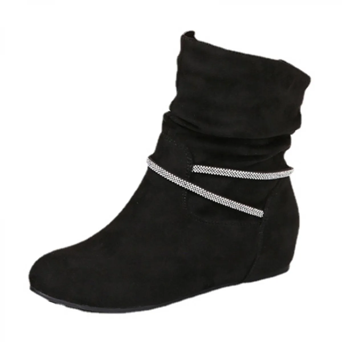 Stivaletti da donna nuovi in ​​pelle scamosciata Scarpe basse 2023 Stivaletti Chelsea a pieghe firmati invernali Scarpe casual M
