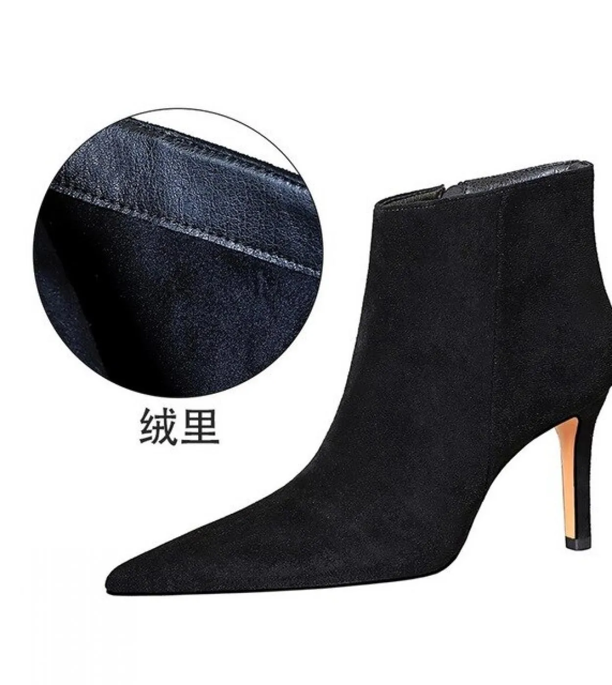 Stivaletti Donna Stivaletti Chelsea con punta a punta Moda Scarpe con tacchi alti sottili Stivali corti di marca Primavera Autun