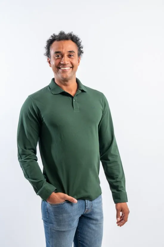 SUN 68 POLO SHIRT CONTRAST ELBOW EL LS A43109