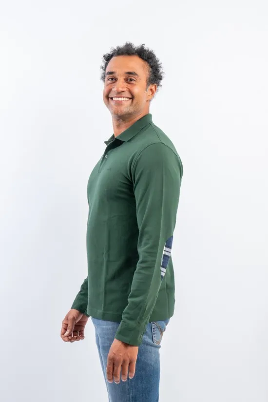 SUN 68 POLO SHIRT CONTRAST ELBOW EL LS A43109