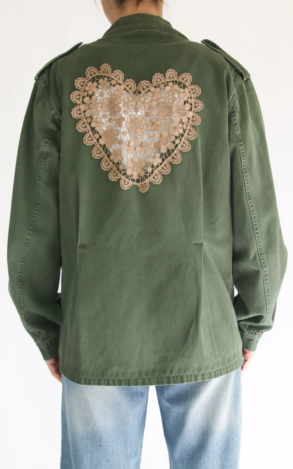 Susymix – Giacca cuore pizzo – Verde militare