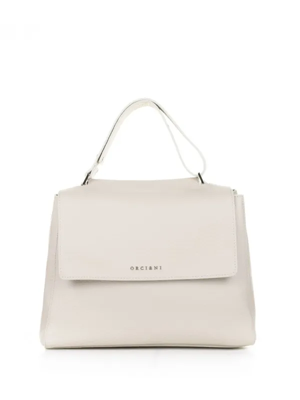 Sveva Soft Medium ivory leather bag with shoulder strap