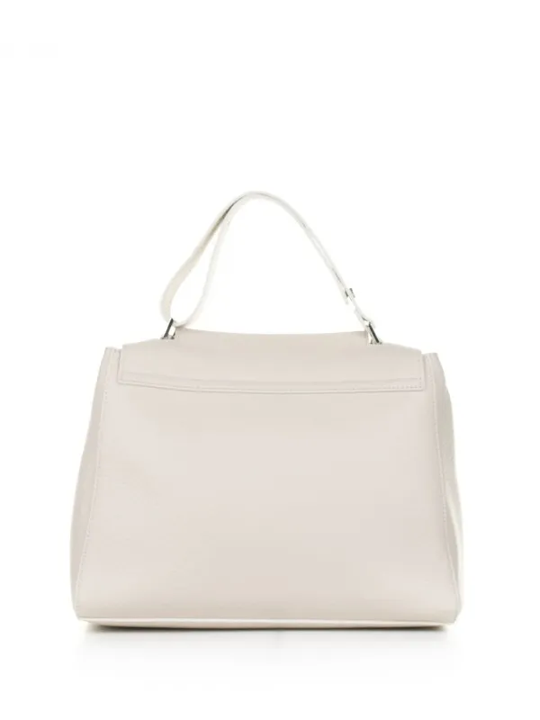 Sveva Soft Medium ivory leather bag with shoulder strap