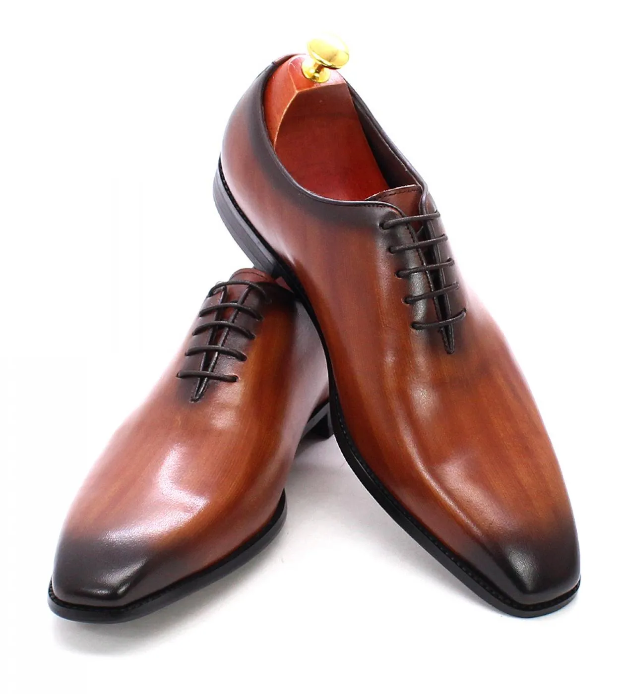 Taglia 47 Taglia 13 Scarpe eleganti da uomo Oxford Pelle Grigio Marrone Scarpe da uomo Oxford a taglio intero fatte a mano Scarp