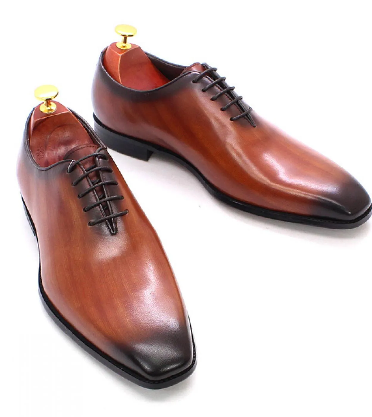 Taglia 47 Taglia 13 Scarpe eleganti da uomo Oxford Pelle Grigio Marrone Scarpe da uomo Oxford a taglio intero fatte a mano Scarp