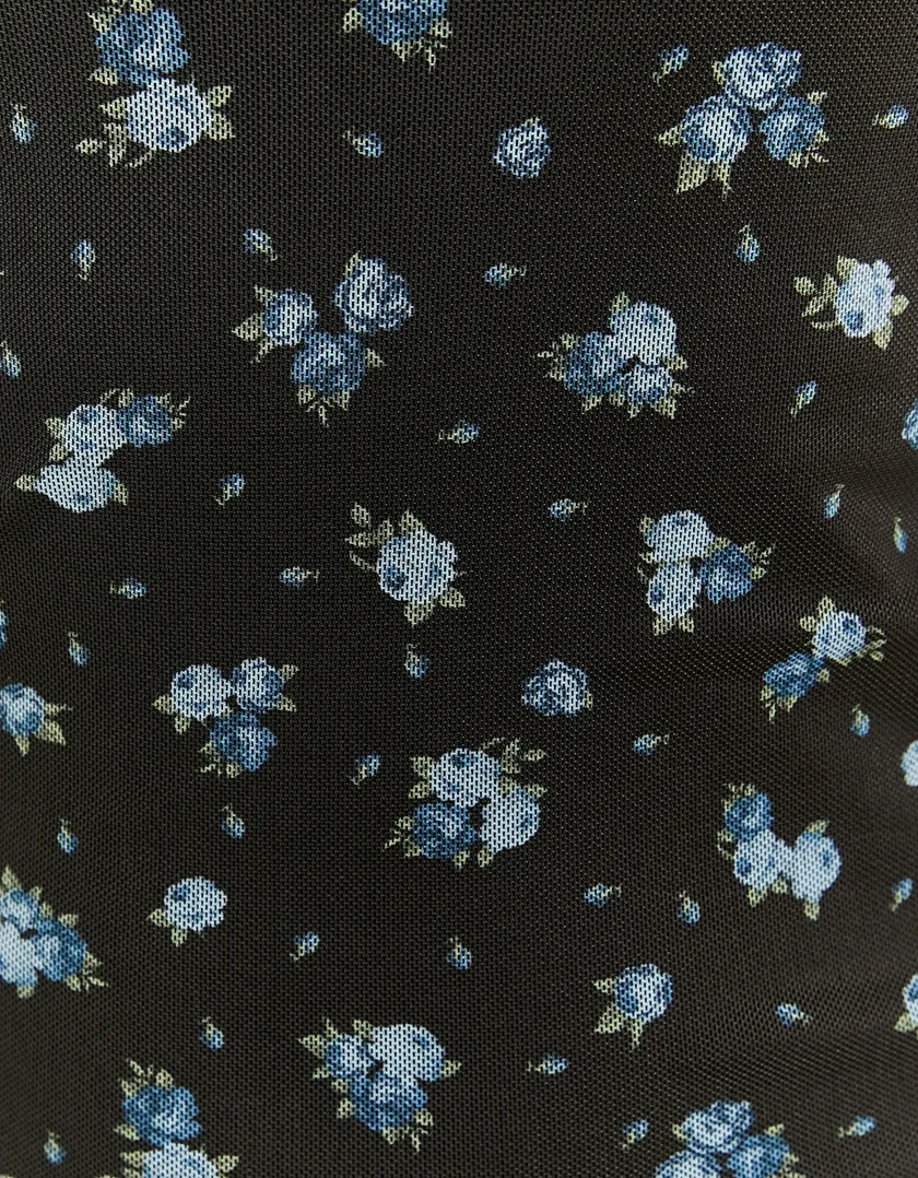 Vestito Corto Aderente a Fiori  