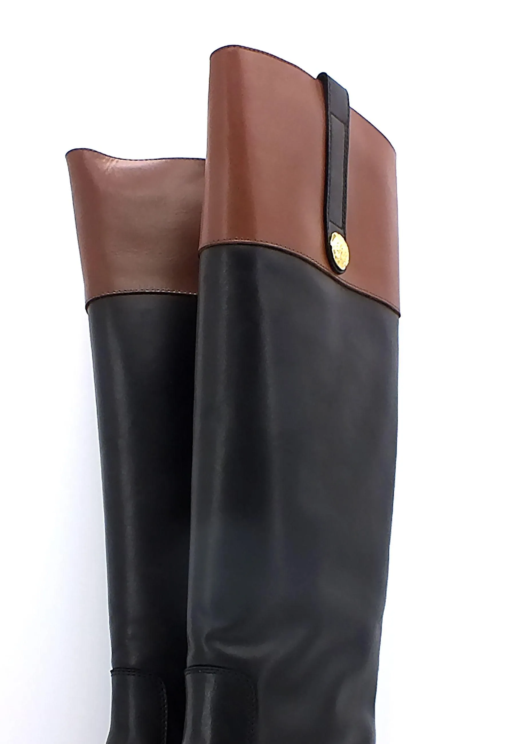 VIA ROMA 15 Stivale Bottone Gold Donna Nero 3804
