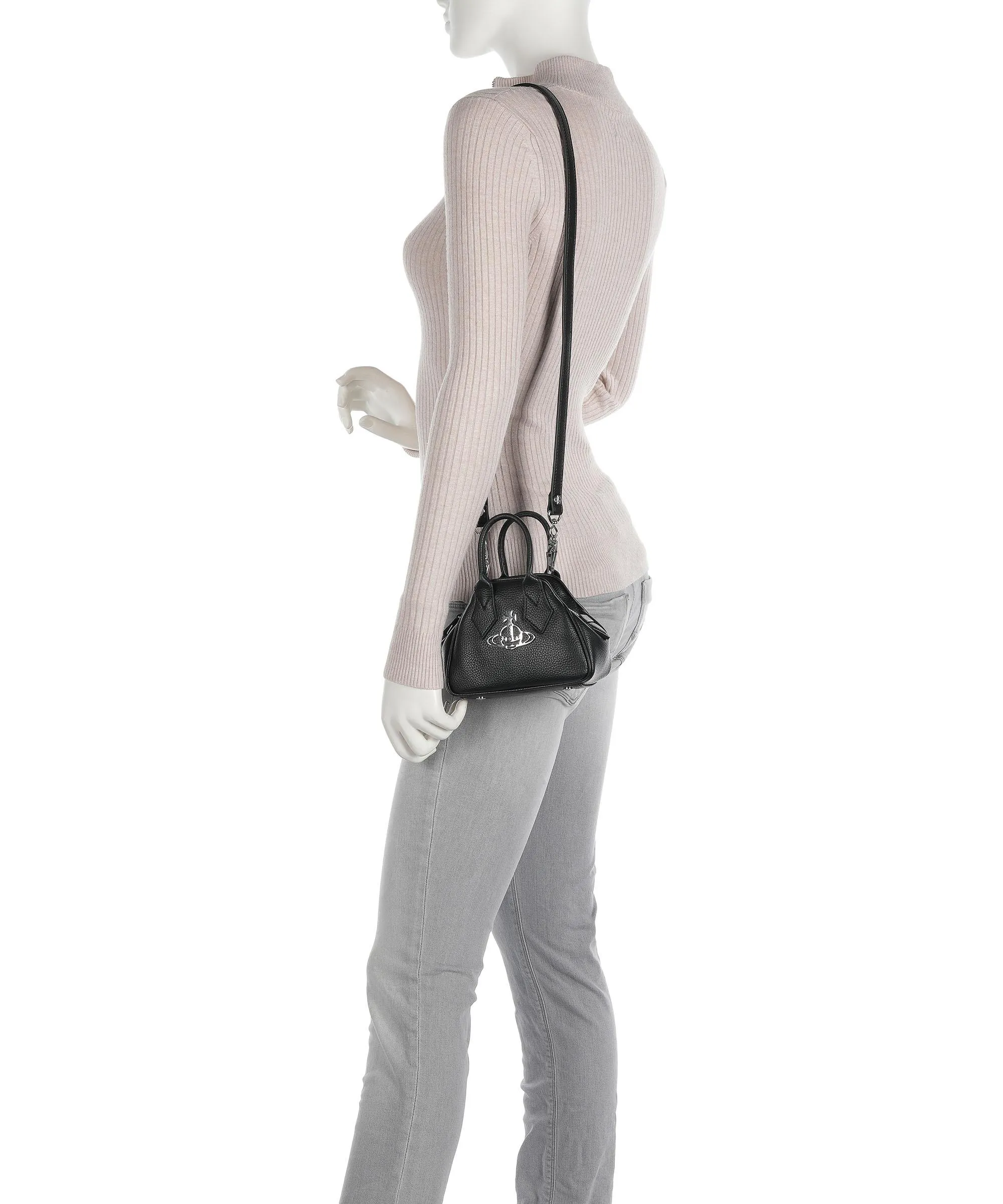  Vivienne Westwood Yasmine Re-Vegan Mini Borsa a tracolla pelle sintetica nero  