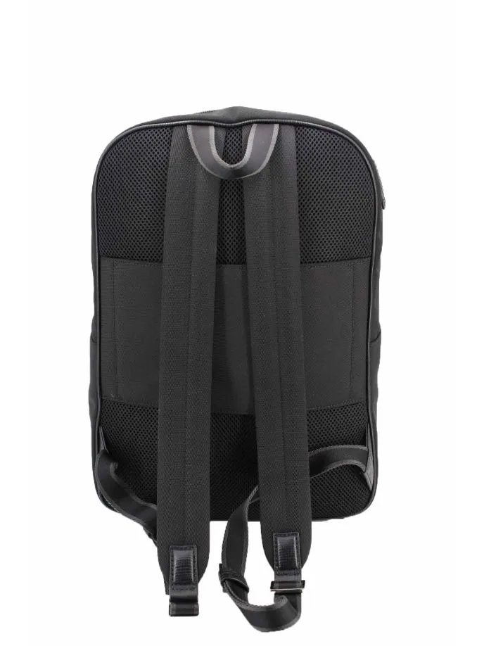 Zaino in gabardine di tessuto tecnico con intarsi in pelle