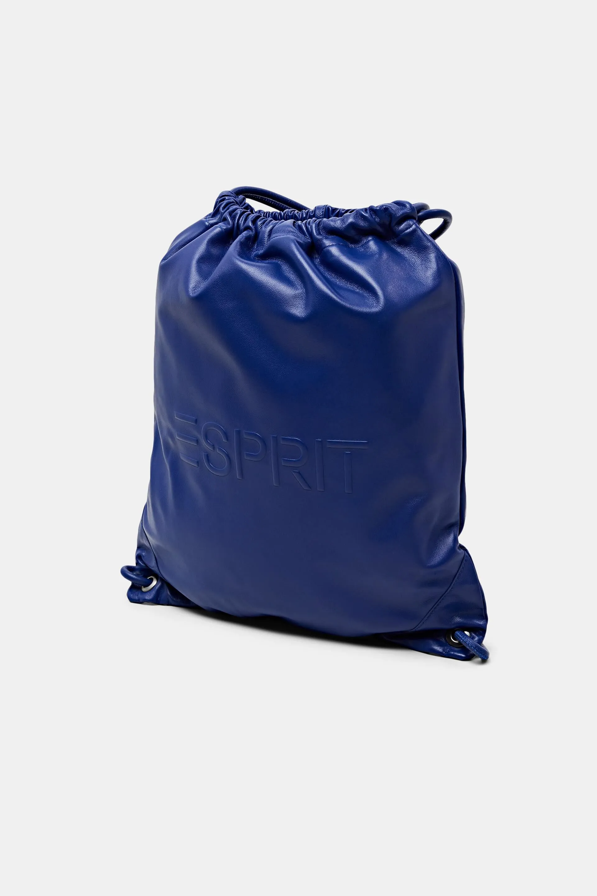 Zaino in pelle con coulisse e logo