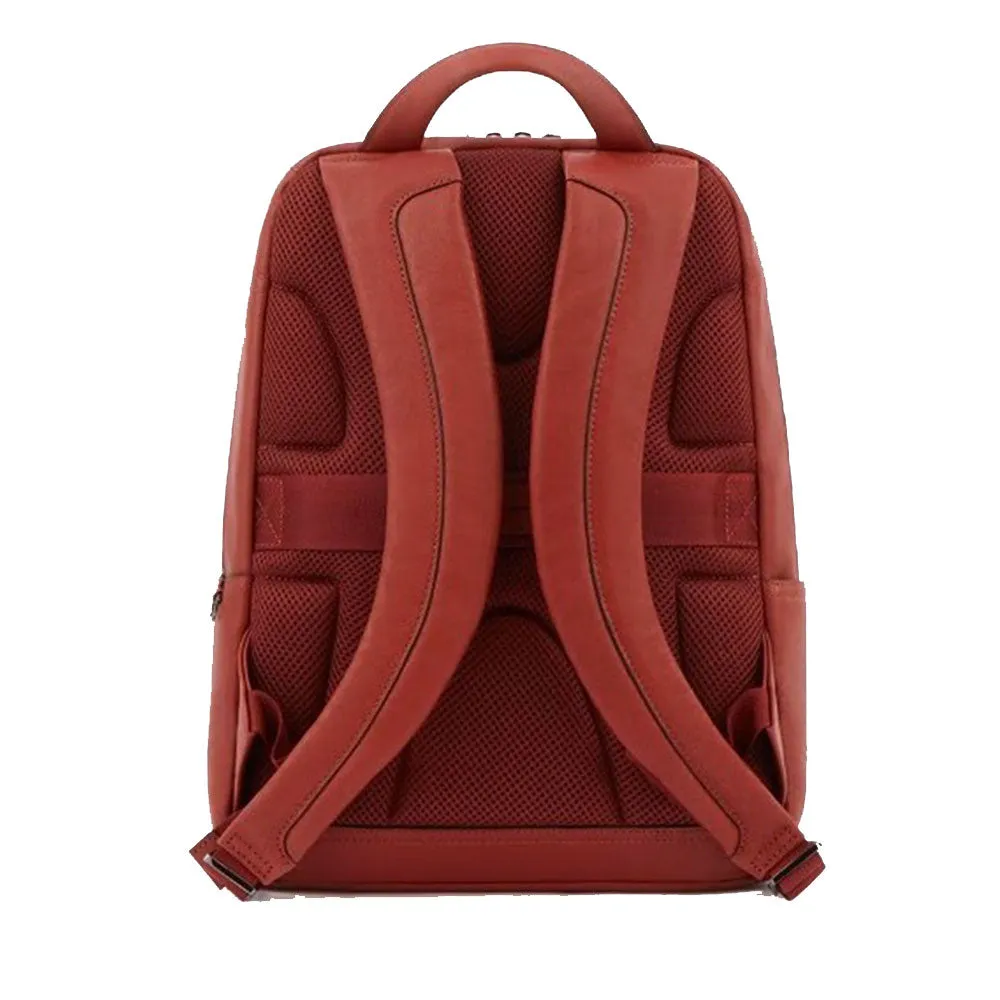 Zaino PIQUADRO Porta pc 14 e iPad in Pelle Colore Rosso Linea Black Square - CA3214B3