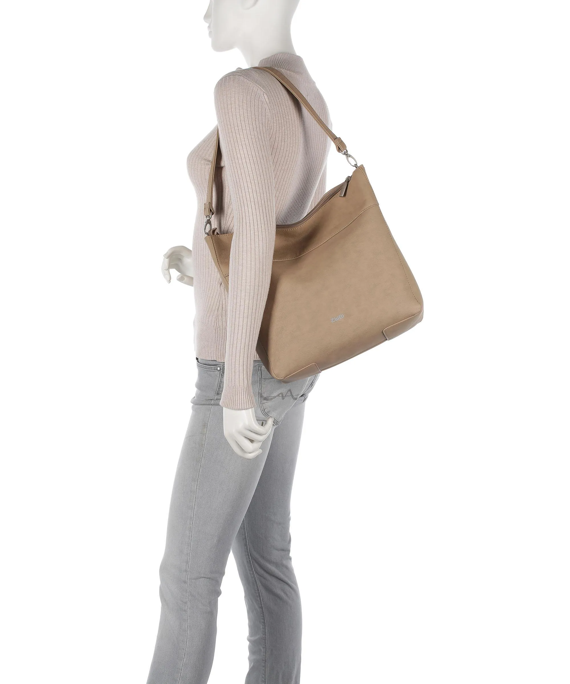  Zwei Mademoiselle.M M110 Borsa hobo pelle sintetica beige  